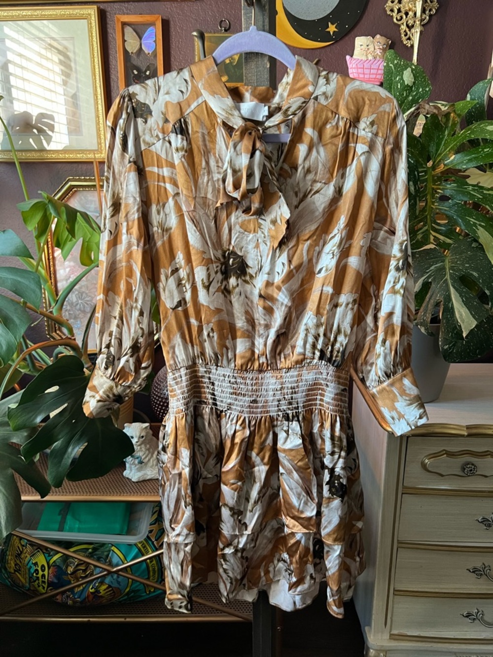 Christy Lynn Silk Smocked Sutton Dress Size Medium